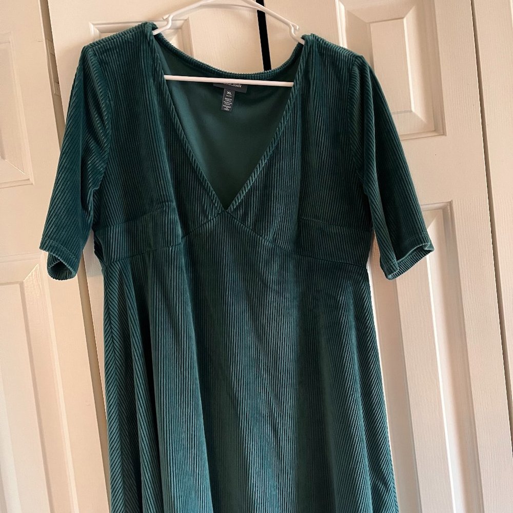 Modcloth Corduroy Green Dress